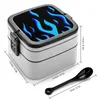 Vaisselle flamme bleue Bento boîte école enfants déjeuner rectangulaire étanche conteneur incendie cas flammes glacées