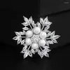 Broches YYSUNNY mode cristal fleur de neige pour les femmes hiver Festivel broche broche vêtements bijoux accessoires cadeau de noël