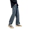 Vintage Wed Abiti da lavoro Jeans da uomo Primavera Ins Fi American High Street Tubo dritto Pantaloni larghi a gamba larga Mop 89sP #