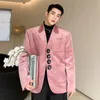 Autumn New Blazer Men Big Butt Vintage Casual Veet Suede Suit Dr Jacket Male Korean Streetwear Blazer Coat Par U04M#