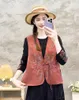 Ethnische Kleidung 2024 Chinesische traditionelle Hanfu Tops Vintage V-Ausschnitt Volksweste Nationale Blumenstickerei ärmellose Jacke Weste