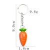 Porte-clés émulation carotte radis légume PVC résine pendentif porte-clés drôle Carota portefeuille sac à dos Dangle charmes porte-clés bijoux cadeaux