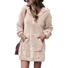 2024 Professional Manufacture Custom Hoodie Womens Sherpa Pullover Fuzzy Fleece Sweatshirt Oversize Hoodies