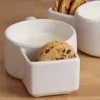 Muggar soppskålar med cracker hållare mikrovågsugn säker keramisk mugg spannmål skål bärbar kök prylar veggie snack dopp kopp kaffe