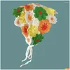 ワイドブリム帽子女性編みヘッドスカーフクロゲット格子縞の花パターンホローアウトガールトライアングルヘッドバンドヘッドアクセサリードロップ配信