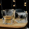 Wine Glasses 330ml Glass Large Capacity Cups Square Bottom Spring Shape Transparent Ice Cream Styling Cup Coffee Mug Juice