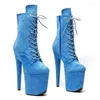 Dance Shoes Fashion Women 20CM/8inches Suede Upper Plating Platform Sexy High Heels Boots Pole 104