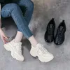 Casual Schoenen Fujin 6 cm Mode Dames Chunky Sneakers Comfortabel Echt Leer Dames Herfst Dikke Zolen Lente Vulcaniseer Platform Wedge