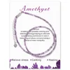 Ketten 2mm Obsidian Perlen Halskette Naturstein Amethysten Labradorit Türkis Kristall Halsband mit Karte Schlüsselbein Kette für Frauen Männer