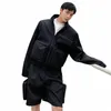 Luzhen primavera alta rua carga jaqueta masculina multi bolsos design solto na moda original outerwear 2024 novo navio livre 2750fb d0Qh #