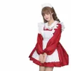 Kleur Cosplayer Kerst Maid Dr voor Vrouwen Rode Lolita Pak Servant Cosplay Kostuum Volwassen Uniform Fantasia Party Kleding J78P #