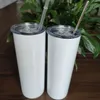 USA CA Warehouse 25pc/carton مستقيم 20oz تسامي Tumblers فارغ فارغ الفولاذ المقاوم للصدأ أكواب DIY مدبب الفراغ المعزول قهوة جاهزة لشحن 5411