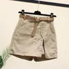 Femmes Minceur Shorts Taille Haute Jupe Short Pour Femme Avec Poches Fendues Latérales Au-dessus Du Genou Longueur Couleur Unie Pour Femme X8PM #