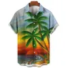 Neue Hawaiian Männer Hemd Strand Cocut Baum Druck Hemd Für Männer Lopel Neck Butt Kurzarm Top Fi Männliche Kleidung bluse G5iG #