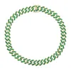 Fashion 5a Cyrcon okrągły kryształ cZ utwardzony tenis kubański naszyjnik dla kobiet samice zielony kolor cZ Hip Hop biżuterii prezenty x0509215h