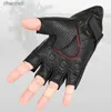 Luvas táticas meio dedo couro da motocicleta guantes moto verano estivi luvas ciclismo gant ciclismo sem dedos retro yq240328