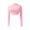 Lu Align Camicie Tee Maglietta a maniche lunghe da donna Abbigliamento Yoga Maglietta Fitness Training Abbigliamento canotta Linea Ombelico Corto Top Crop Top Donna Aderente Sport Fit Lemon Spor