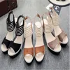 Casual Shoes 2024 Fashion Wedge Women Belt Buckle High Heel Fish Mouth Sandals Luxury Sandal