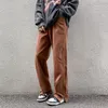 2023 Y2K FI ankel blixtlåsbrun baggy last jeans för byxor män rak hiphop vintage cott lg byxor pantal homme a5oh#