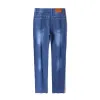 Jean extensible pour hommes, pantalon en Denim, coupe cintrée, décontracté, bleu, vêtements pour hommes, 35RP #, printemps été 2022