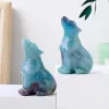 Rzeźby 1PC Naturalne kryształowe energię kamienne rzeźby w Trolleite Wolf Animal Figurines Prezent Ozdoby do dekoracji domu