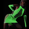 sexy Bodysuit Glow in Dark Porno Women Erotic Lingerie Babydoll Plus Size Sexy Costumes for Women Luminous Mesh for Sex Dres m34f#