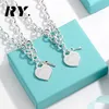 Hight Quality TF Heart Pendant With Key Charm Necklace 925 Sterlling Silver Jewelry Designer Luxury Brands Classic Wedding Valenti214T