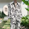 Luxury Printed Suit 2 Piece Set Ice Breattable Overized Blazer Byxor Busin Formella Casual Suits Party Prom Nightclub Suits W7U4#