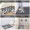 Badmattor Ko Print Foot Mat för dusch Heminredning Farm Animal Quick Dry Vintage Badrum Absorberande Anti Slip Toalettplatta