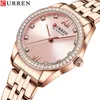 Curren Karien 9086 Women's Diamond Small and Lightweight Steel Band Fashion Waterproof Quartz Watch