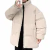 男性の冬の濃い暖かいジップアップパフ防水コートジャケット新しいユニセックスカジュアルダウンコットパーカースタンドカラーソリッドカラーQ5H2＃