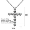 Pendants 925 Sterling Silver Necklace Box Chain Shiny Crystal Classic Cross Pendant For Women Men Fashion Jewelry Gifts