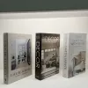 Miniaturas 3 pçs/set moda livros falsos decoração de luxo livro decorativo designer sala estar decoração livros simulação decoração para casa presentes