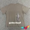 Brown Broken Planet Market Trust Your Universe T-shirt Men Women Puff Print Broken Planet Tee Neckline Label Tops Short Sleeve 240321