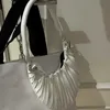Fashion Silver Mirror plissé design épaule fourre-tout 041424-1111