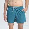 LU yoga shorts Men Sports LL Shorts Fifth pants Outdoor Fitness Quick Dry Back zipper pocket Solid Color Casual Running Fashion