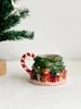 Kubki ciężkie przemysł Pure Ręka pomalowana pod glazurą choinką Święty Mikołaj Claus Cup woda