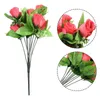 Fleurs décoratives 10pcs rose artificielle longue tige fausse roses de soie pour le bouquet de mariage bricolage Table maître de la pièce maîtresse de la maison