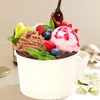 Disposable Cups Straws 50 Sets Ice Cream Paper Holder Dessert Bowl Desserts Containers Pudding