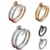 Luxo Ouro Prego Homens Anel para Mulheres Designer Anéis Diamante Prata Esterlina Mens Trinity Jóias Banda Presente K2pk #