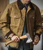 Veste d'huile de cire de imperméable militaire moto Biker Rider homme manteau pour printemps automne Vintage Cowboy ciré toile vêtements 240308