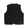 men Cargo Vests Multi Pockets 2023 Spring Summer Fi Streetwear Vintage Waistcoat Solid Color Male Casual Sleevel Jackets N2KY#