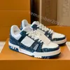 Formateur Sneaker Hommes Casual Chaussures Designer Femmes Plate-forme Baskets Virgils 1 Chaussure basse Logo blanc en relief Denim vert Toile rouge royale Noir Baskets de luxe pour hommes R38