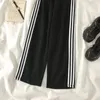 Mexzt S-4XL Pantalones de chándal a rayas Mujeres Streetwear Pantalones de pierna ancha de gran tamaño Harajuku Baggy Joggers Korean Fi Pantalones casuales H6tb #