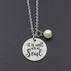 Pendant Necklaces Fashion Bible Verse Necklace It Is Well With My Soul Stainless Steel Quote Scripture Christian Jewelry GiftsPend262N