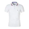 Polo brodé à manches courtes pour hommes, monochrome, décontracté, en coton, coupe cintrée, 8 couleurs, été, 240318