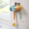 Hooks Wall Organizer Kitchen Hanging Sponge Rag Holder Draining Rack Bathroom Puch Free Soap