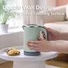 Portable Electric Kettle Insulated 800ml 600W 220V EU Plug Double Layer Stainless Steel Fast Water Boiler Cordless for Travel 240328