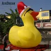 wholesale Cute Yellow Inflatable Duck Replica 3/4/6/8m with a red hatAir Blown Animal Mascot Model For Park And Pool Decoration