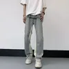 2023 Y2K Streetwear Carta Bordado Baggy Flare Jeans Pantalones Hombres Ropa Recta Wed Black Old Denim Pantalones Ropa Hombre E53T #